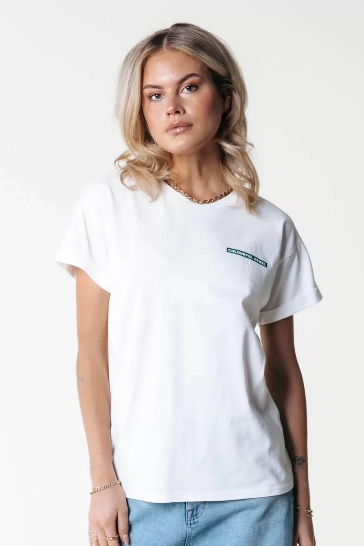 Colourful Rebel Abstract Flower T-shirt | Standard white