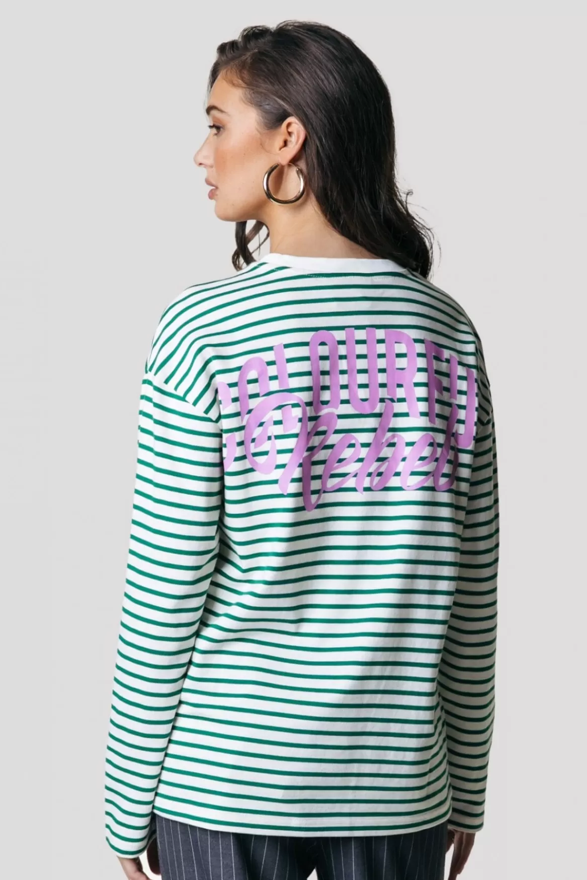 Colourful Rebel Logo Stripe Longsleeve | Off white
