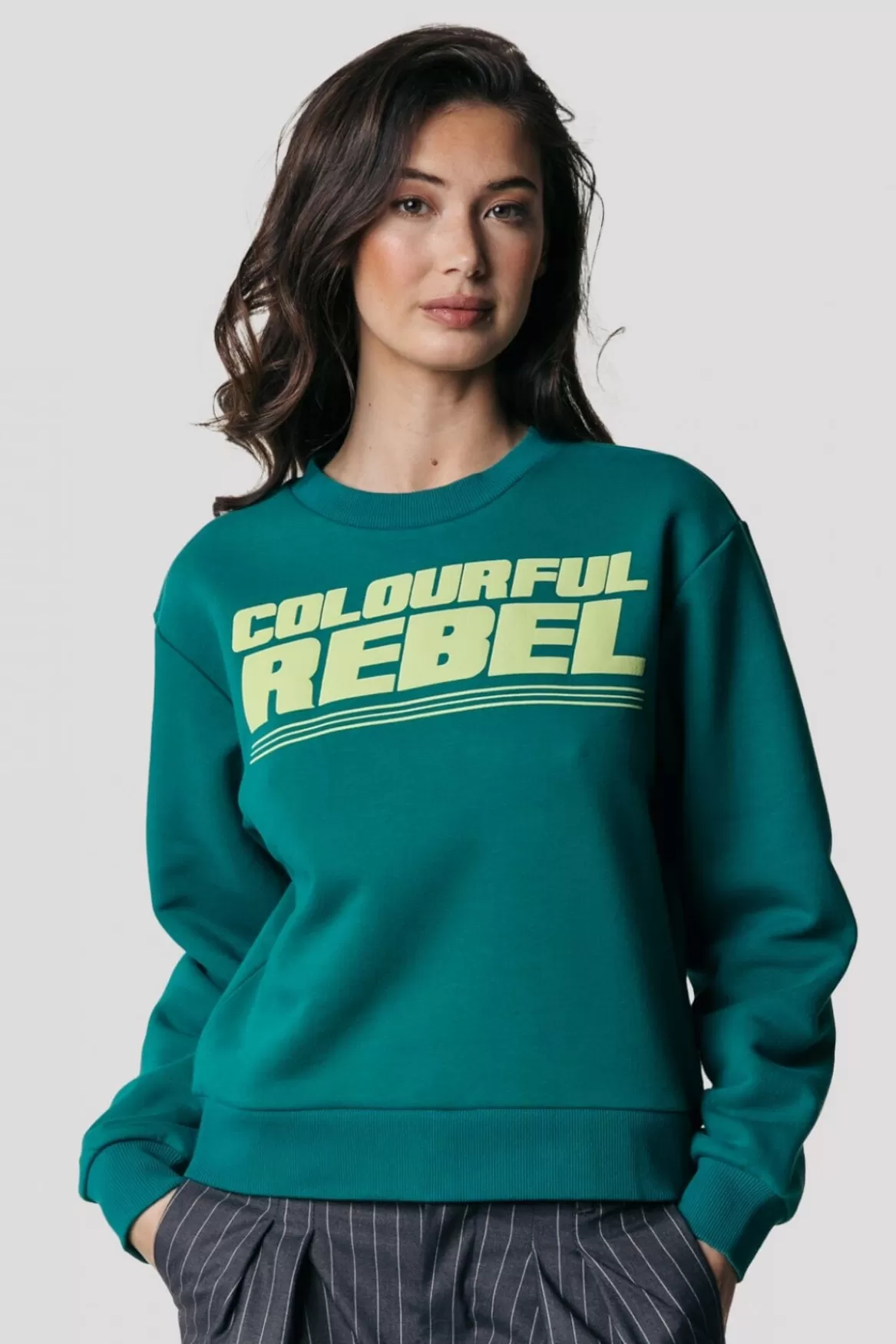 Colourful Rebel Puff Logo Sweat | Shady Green