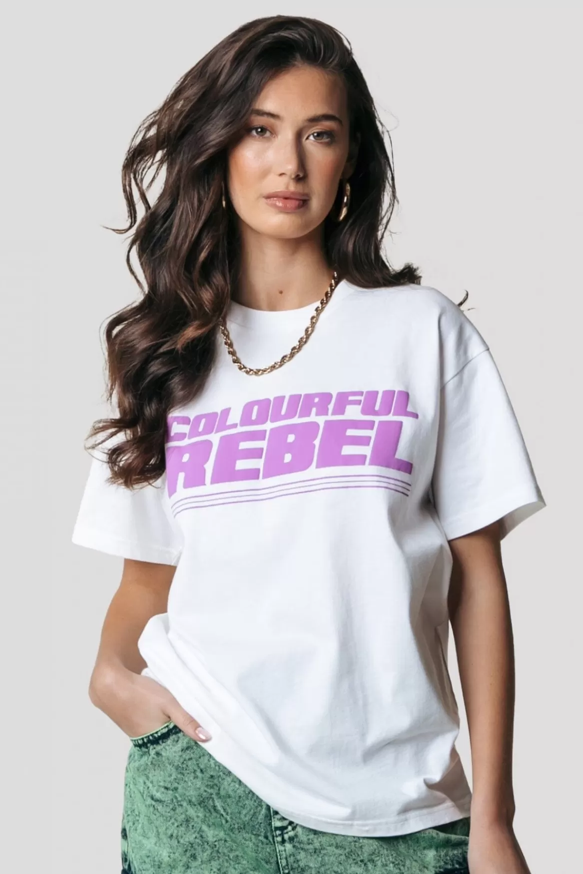 Colourful Rebel Puff Logo T-shirt | Standard white