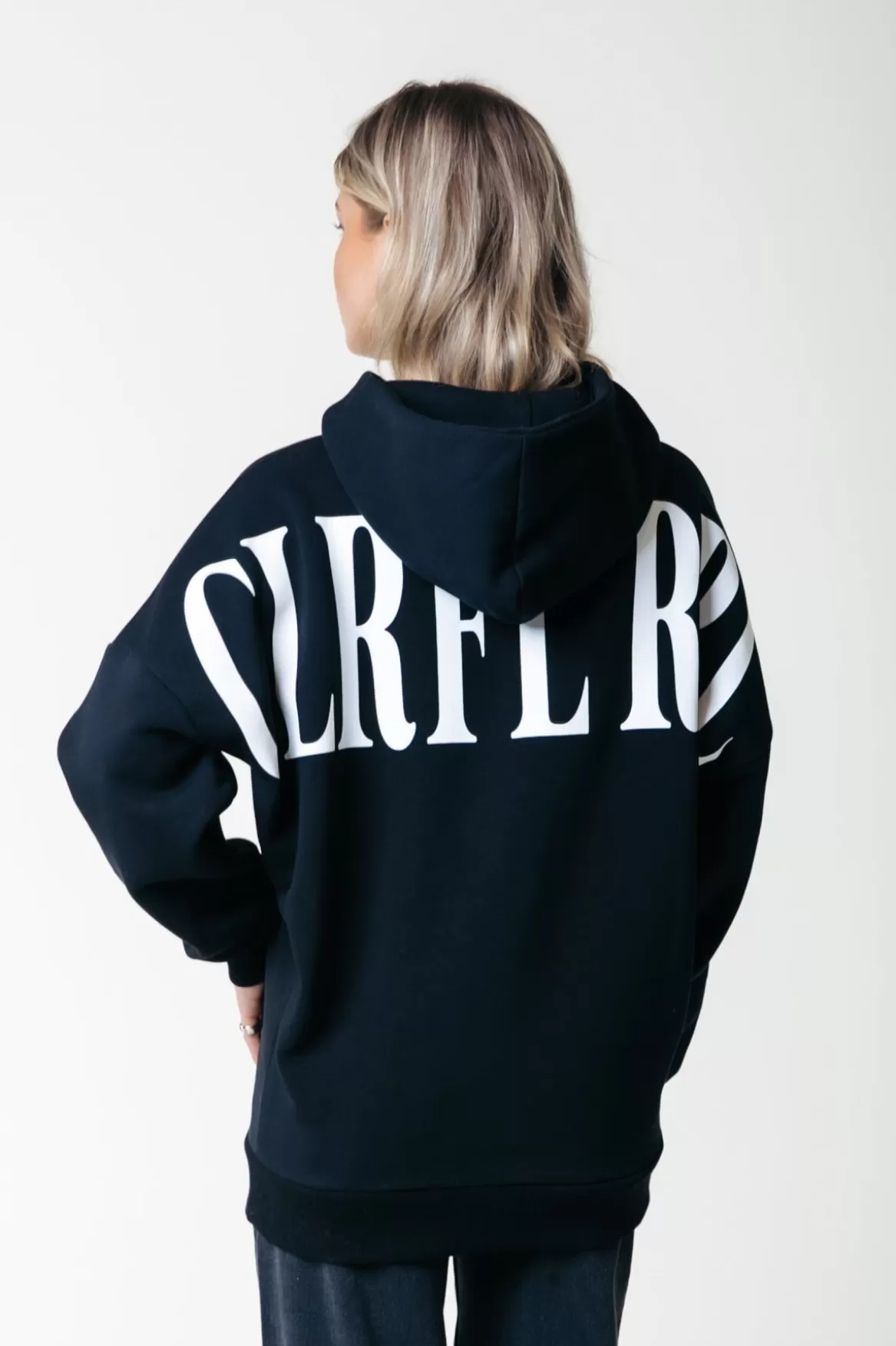 Colourful Rebel CR Back Logo Hoodie | Off black / Washed black