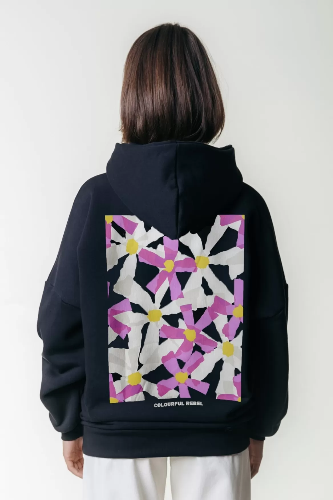 Colourful Rebel Flower Square Hoodie |