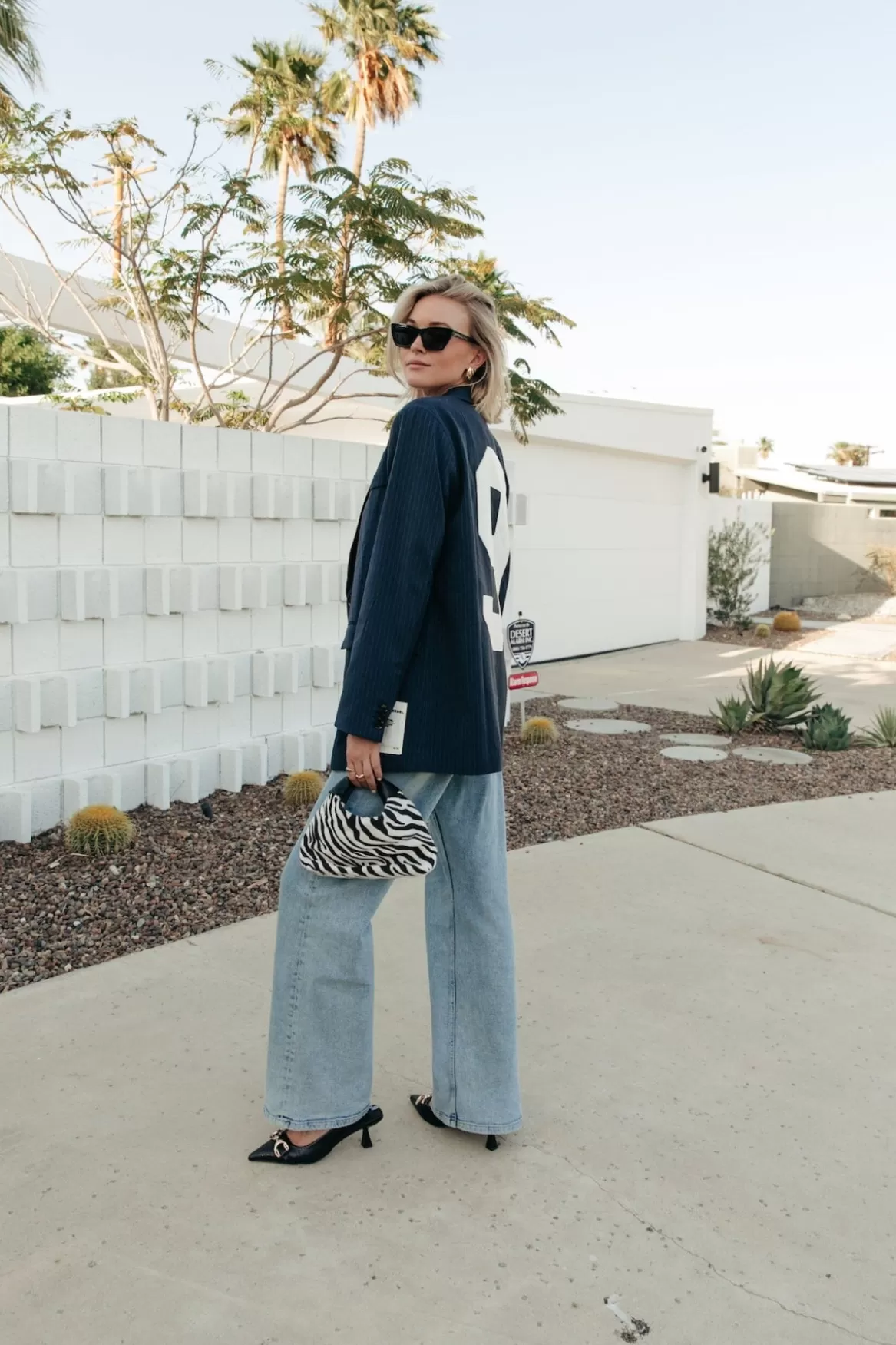 Colourful Rebel Jesra Stripe Blazer | Dark blue