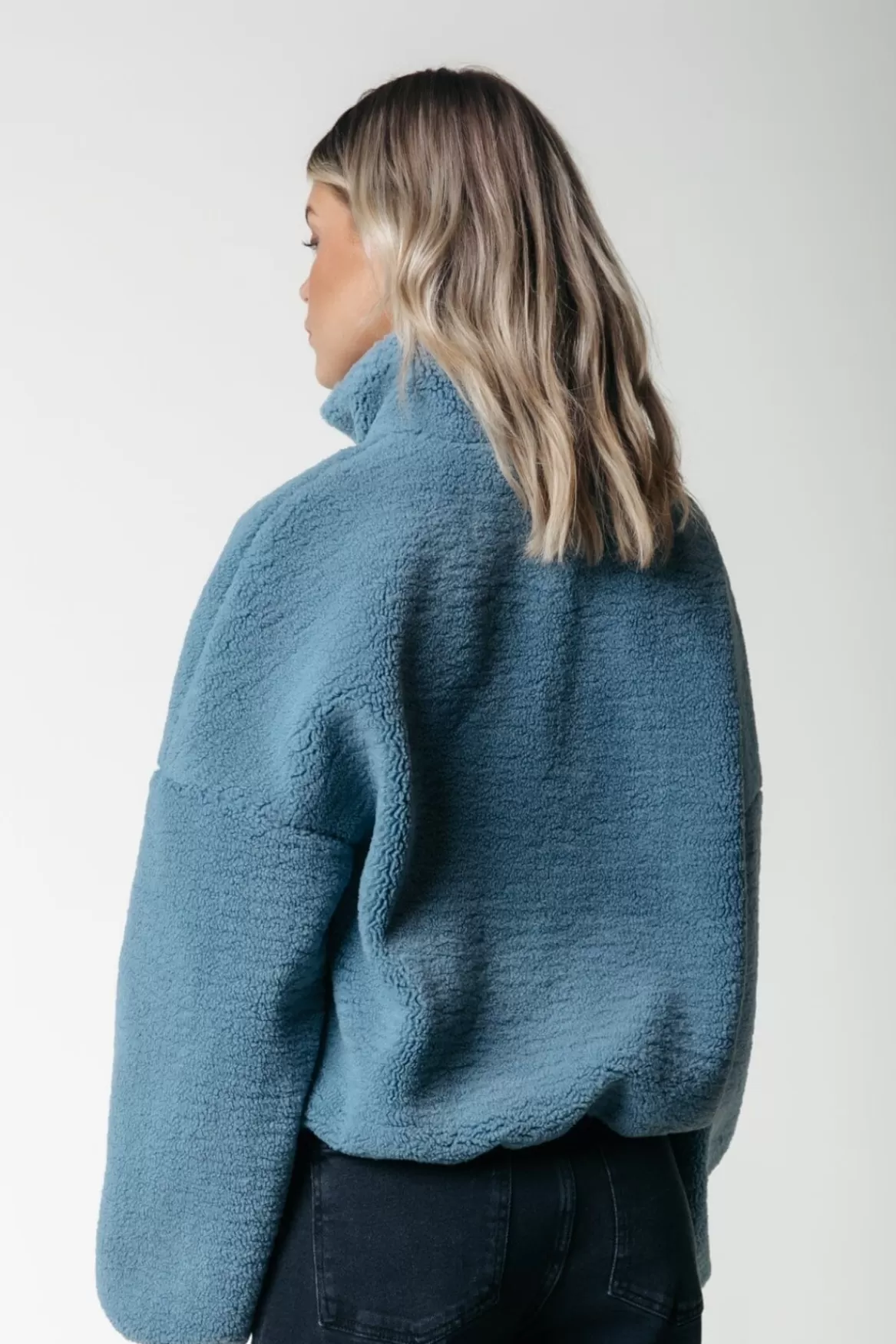 Colourful Rebel Jills Teddy Zip Sweat | Mineral blue
