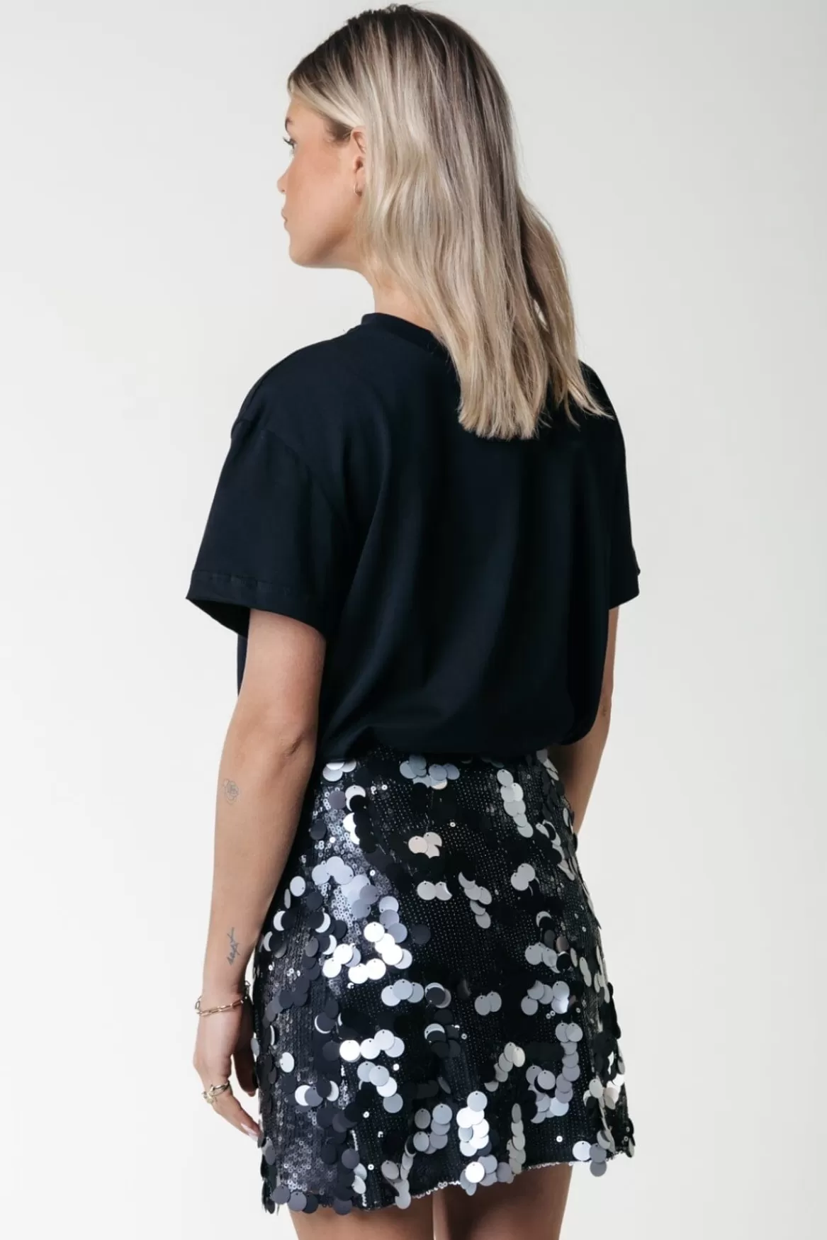 Colourful Rebel Jilly Sequins Skirt | Silver grey