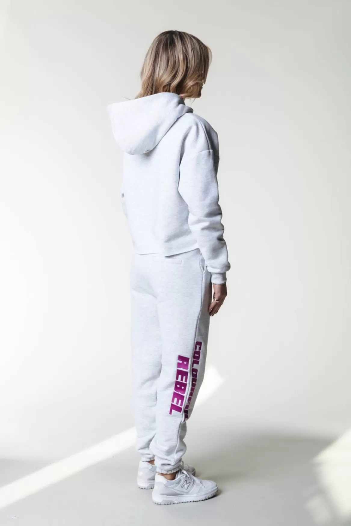 Colourful Rebel Joelle Logo Jogger Pants | Light grey melange