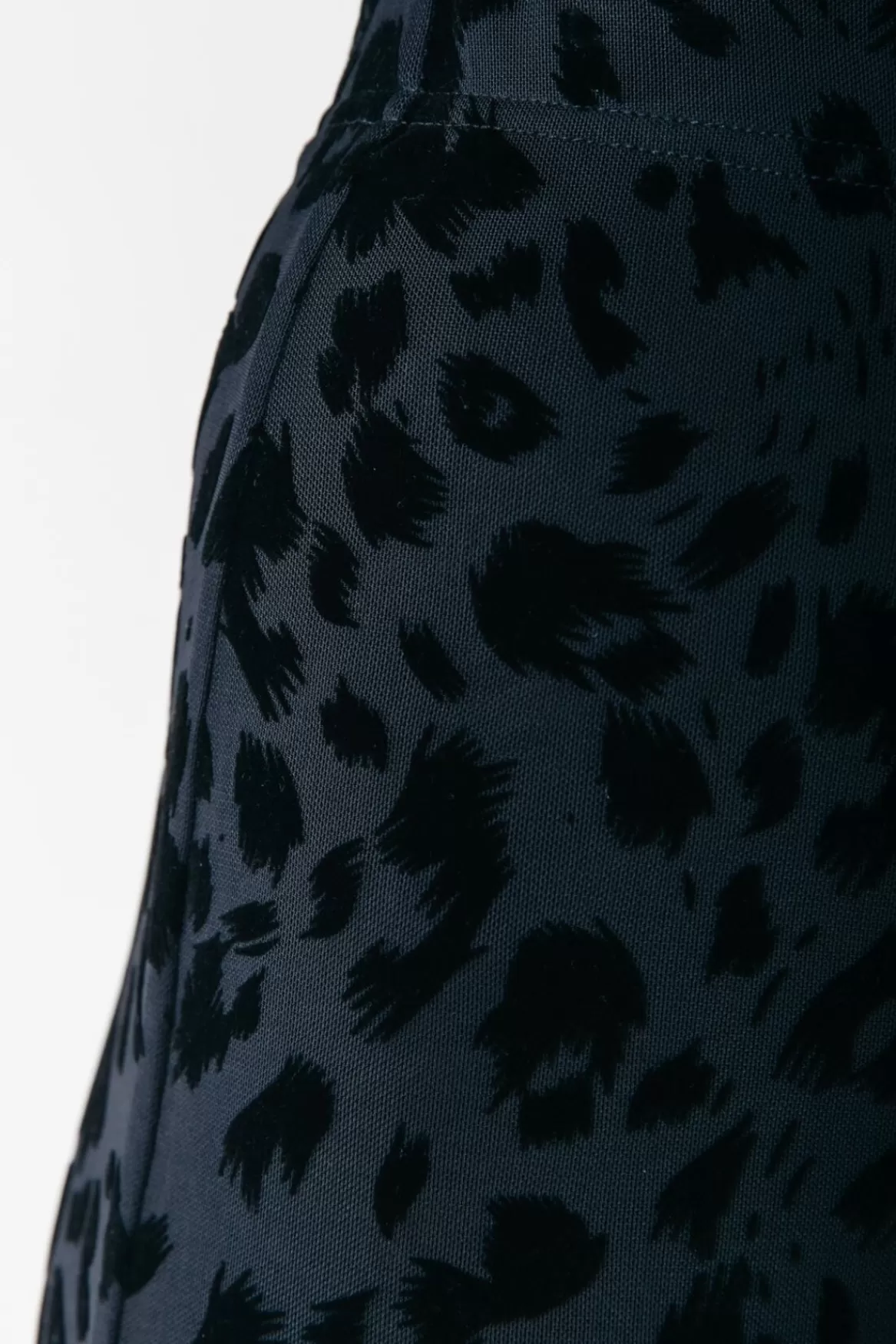 Colourful Rebel Leopard Flock Mesh Flare Pants |