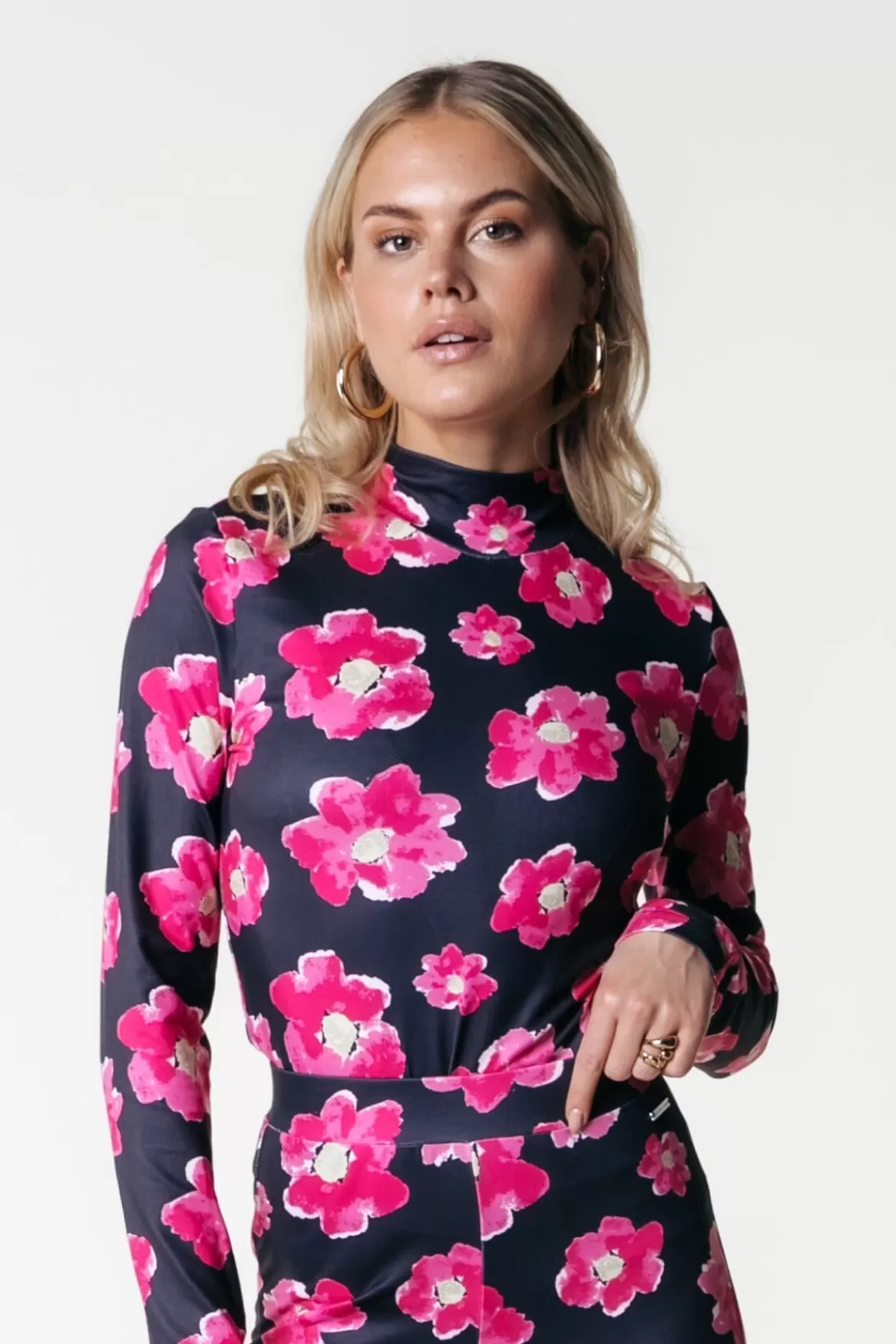 Colourful Rebel Neyo Poppy Flower Top | Bright pink