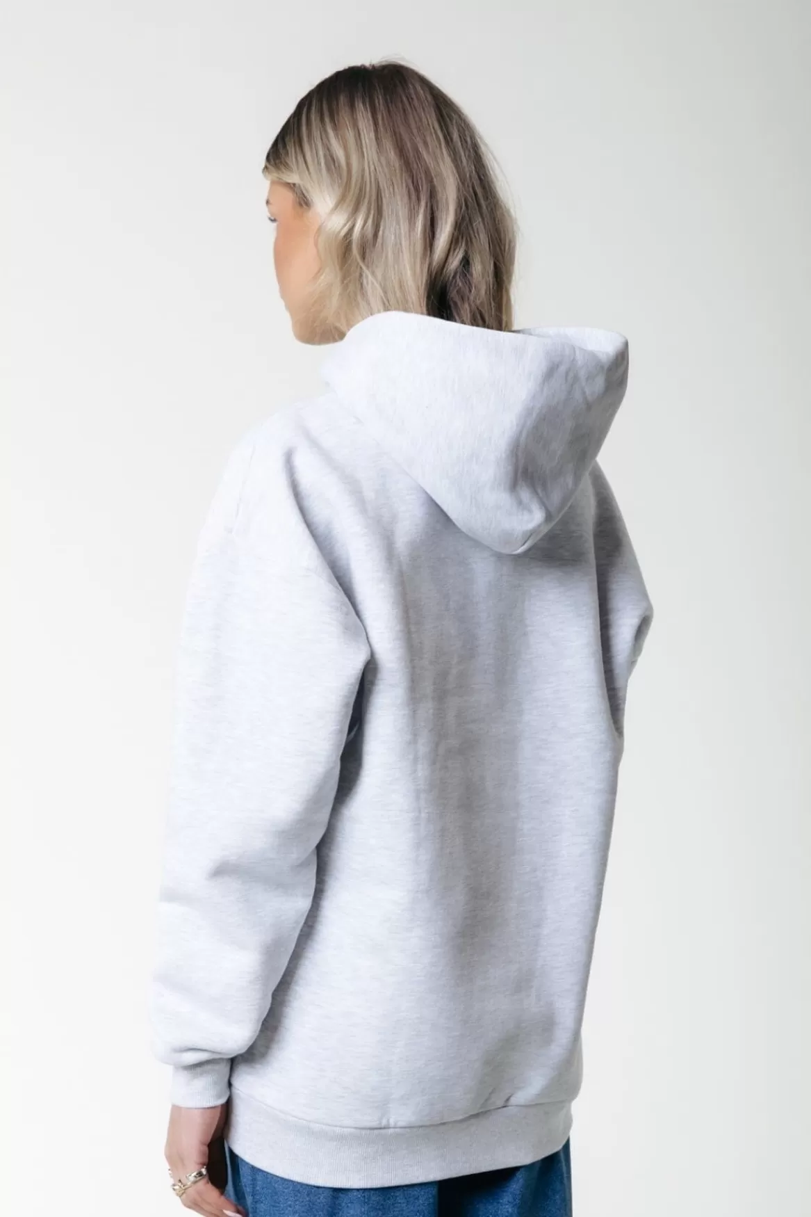 Colourful Rebel Puff Logo Hoodie | Light grey melange