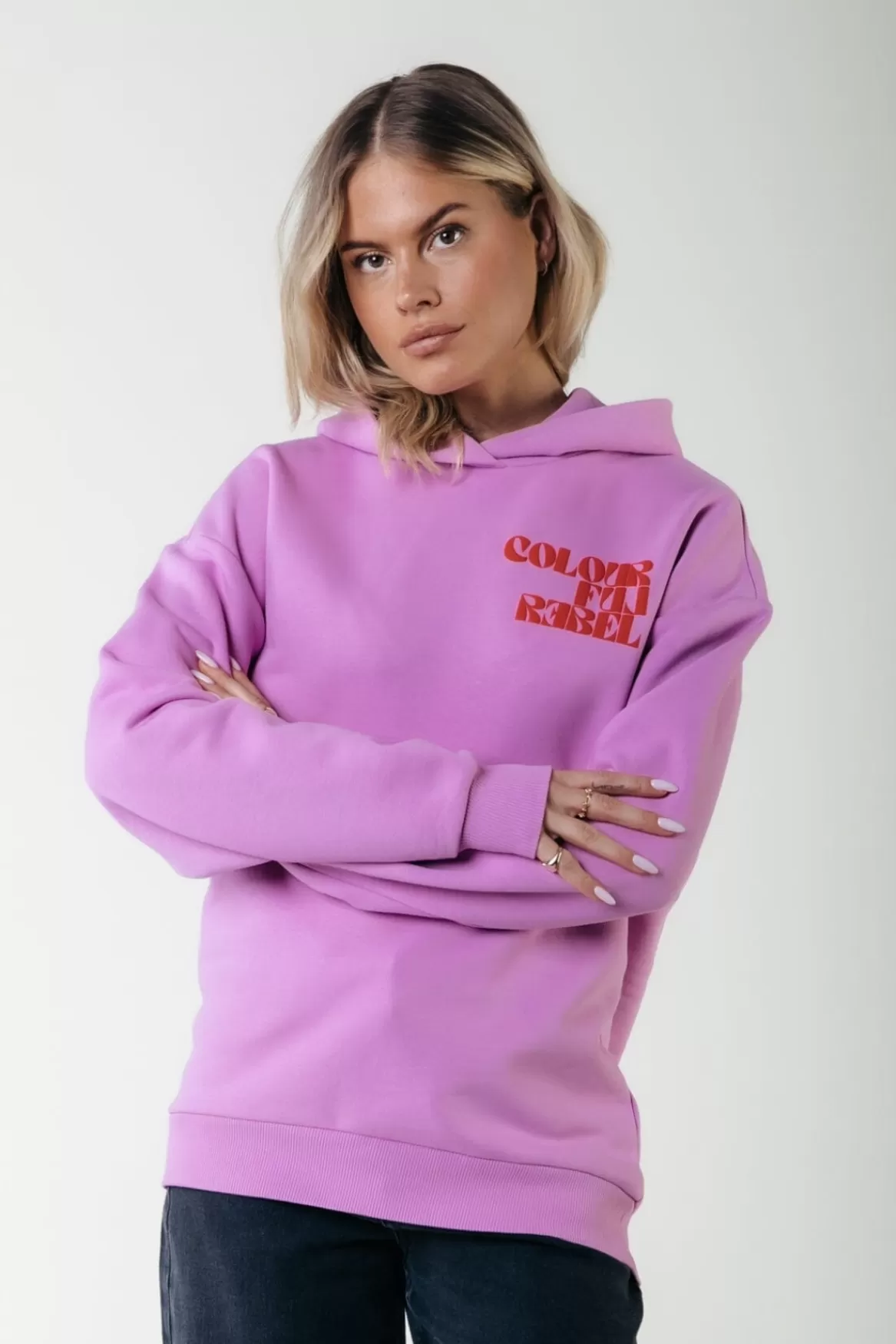 Colourful Rebel Puff Logo Hoodie | Medium Violet