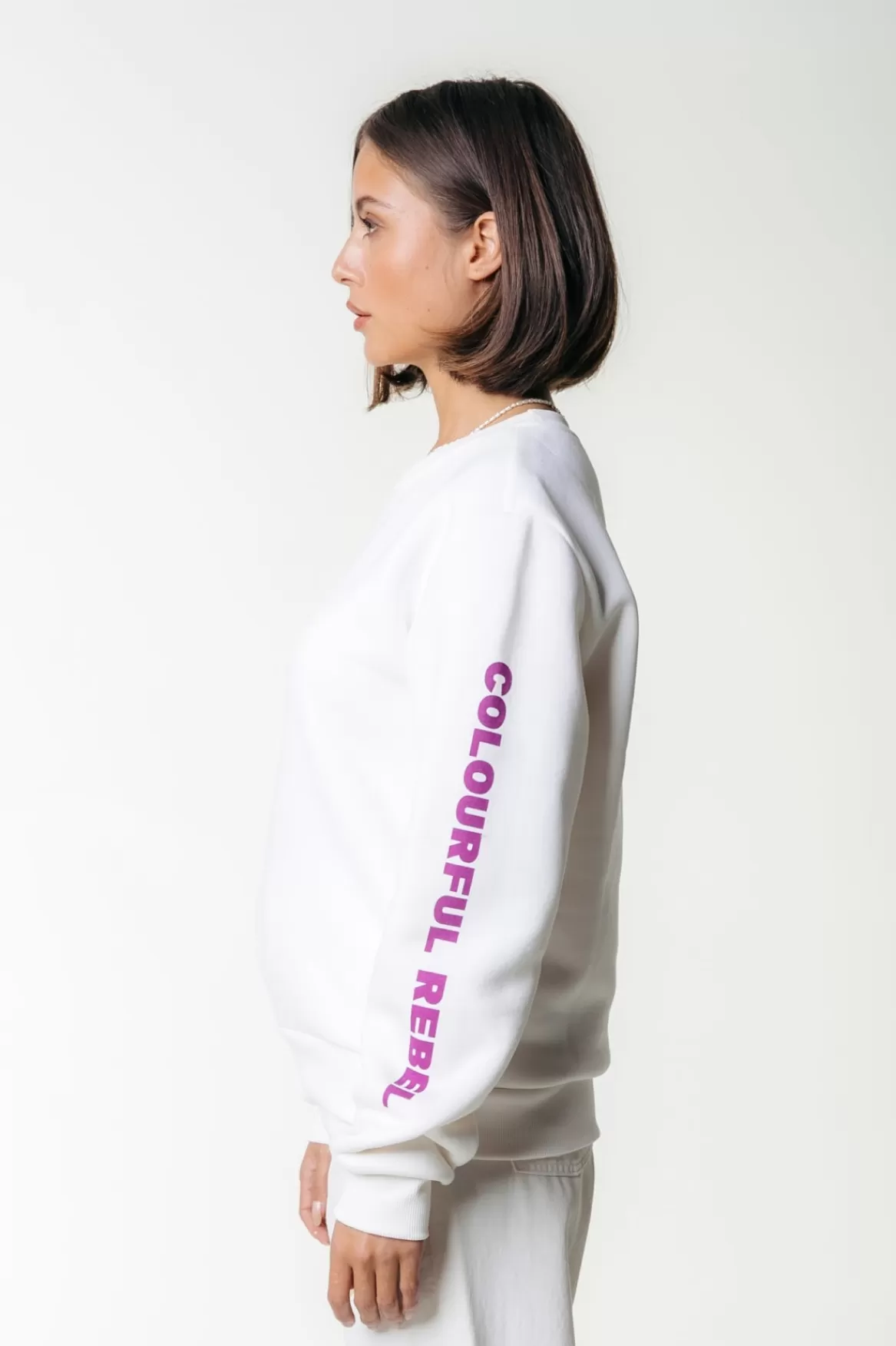 Colourful Rebel Sleeve Logo Sweat | Off white