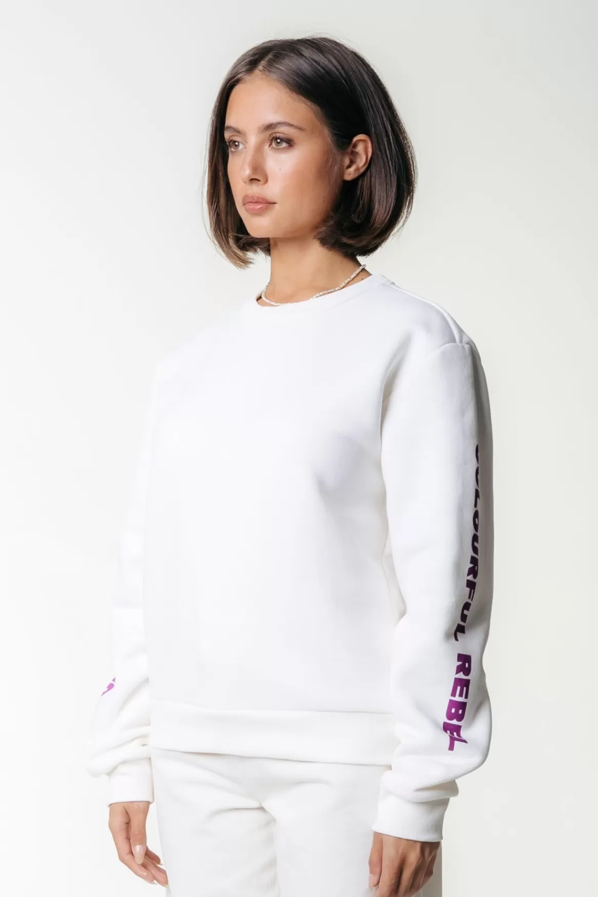 Colourful Rebel Sleeve Logo Sweat | Off white