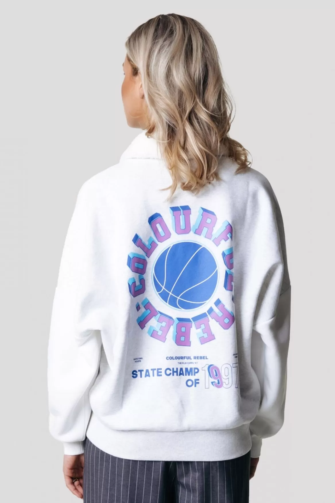 Colourful Rebel State Champ Sweat | Light grey melange
