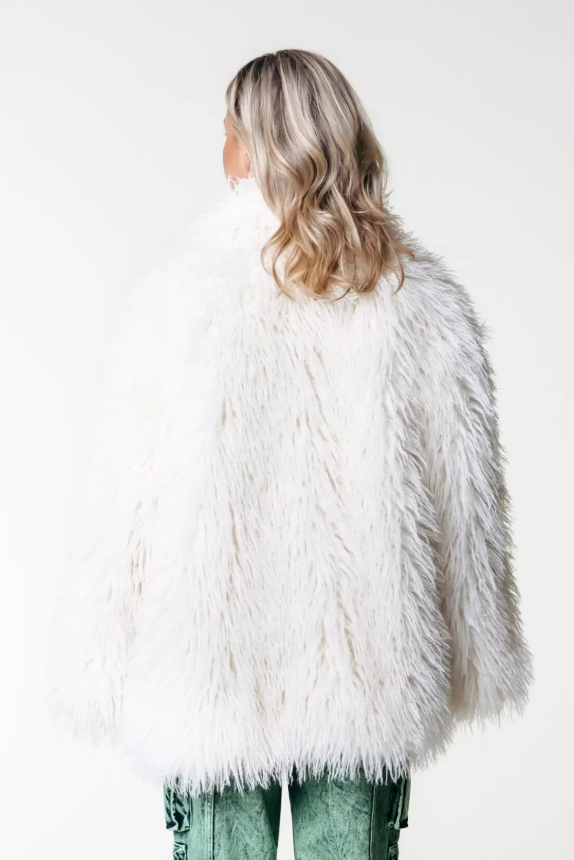 Colourful Rebel Ulla Faux Fur Coat | Off white