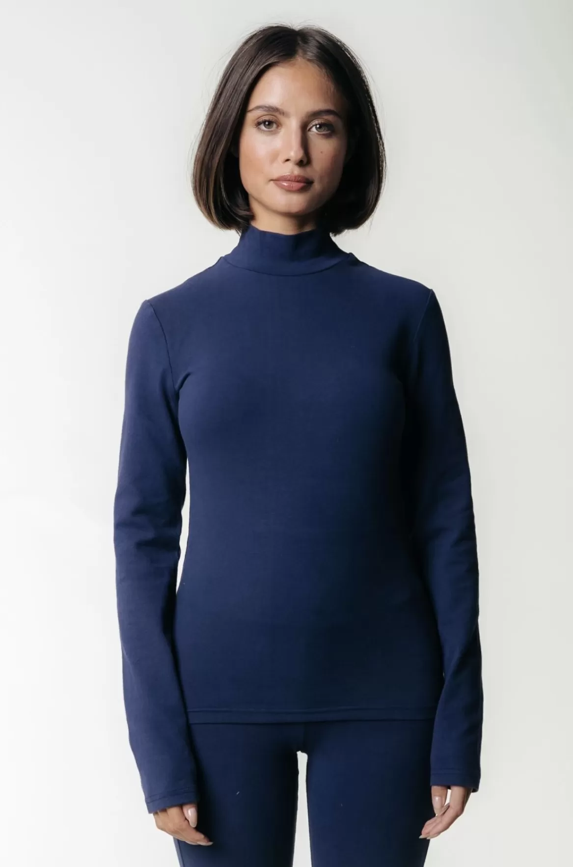 Colourful Rebel Uni Fitted Turtleneck Top | Peacoat Blue