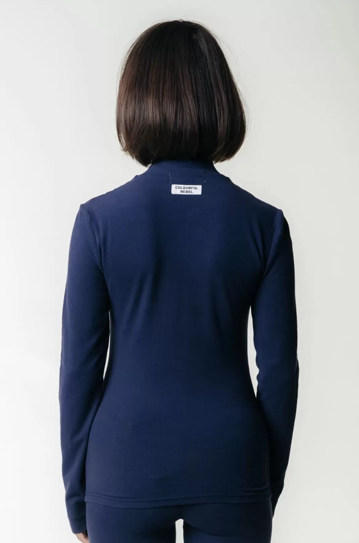 Colourful Rebel Uni Fitted Turtleneck Top | Peacoat Blue