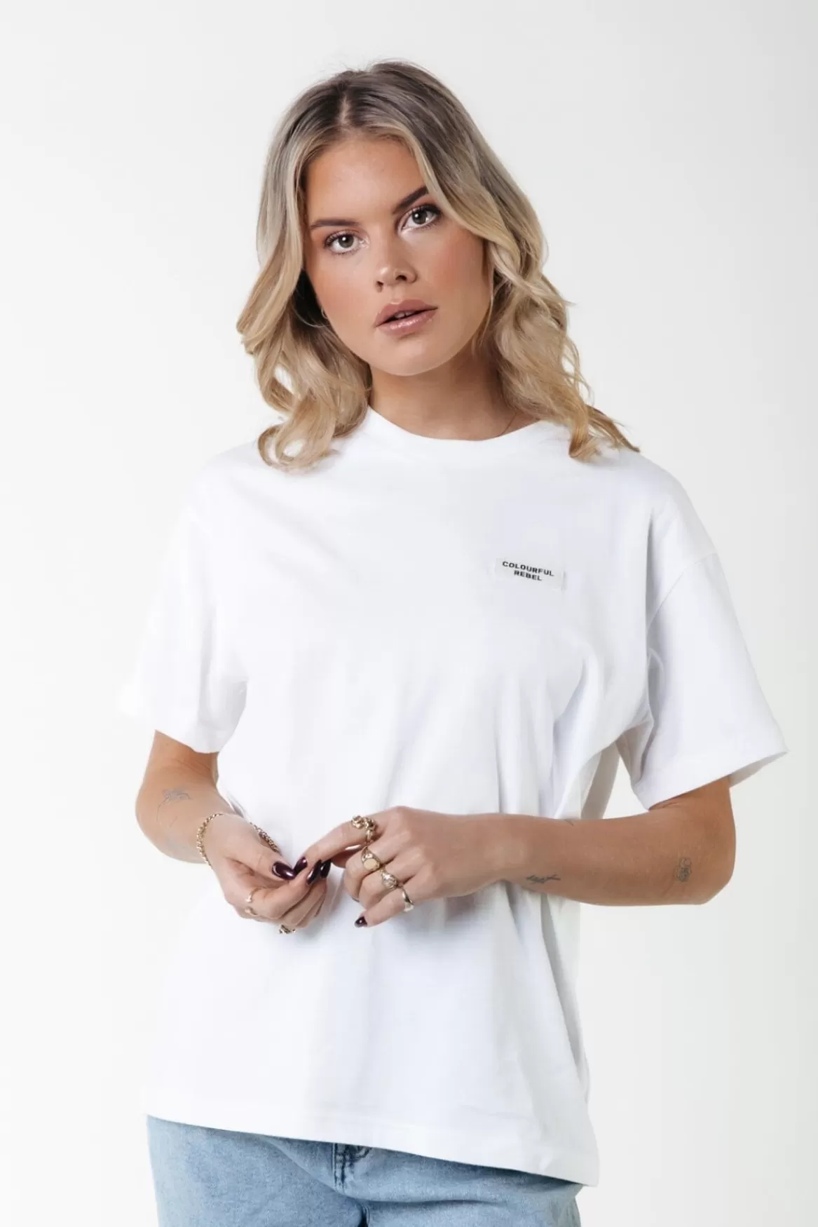 Colourful Rebel Uni Label T-shirt | Standard white