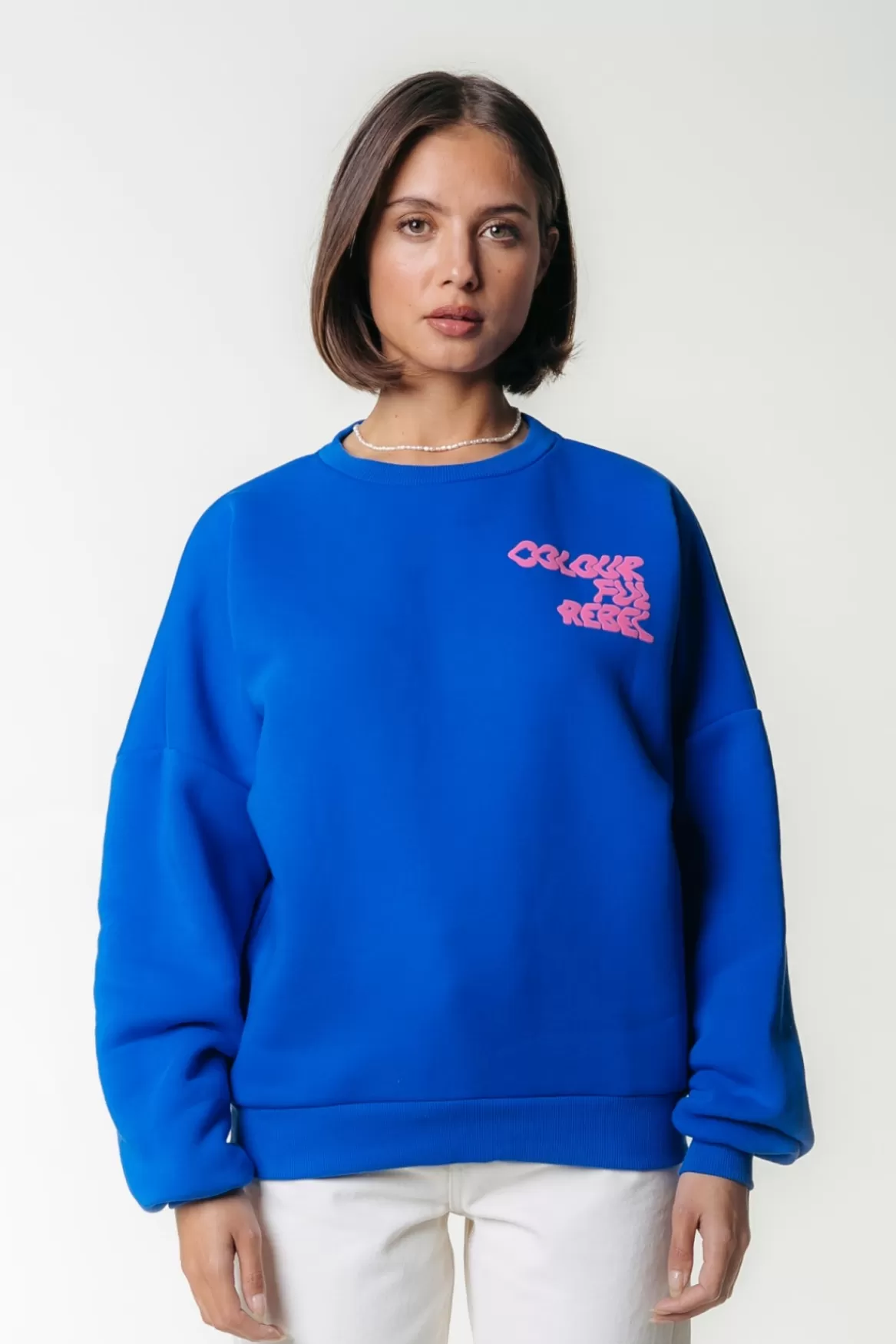 Colourful Rebel Wave Logo Sweat | Medium blue