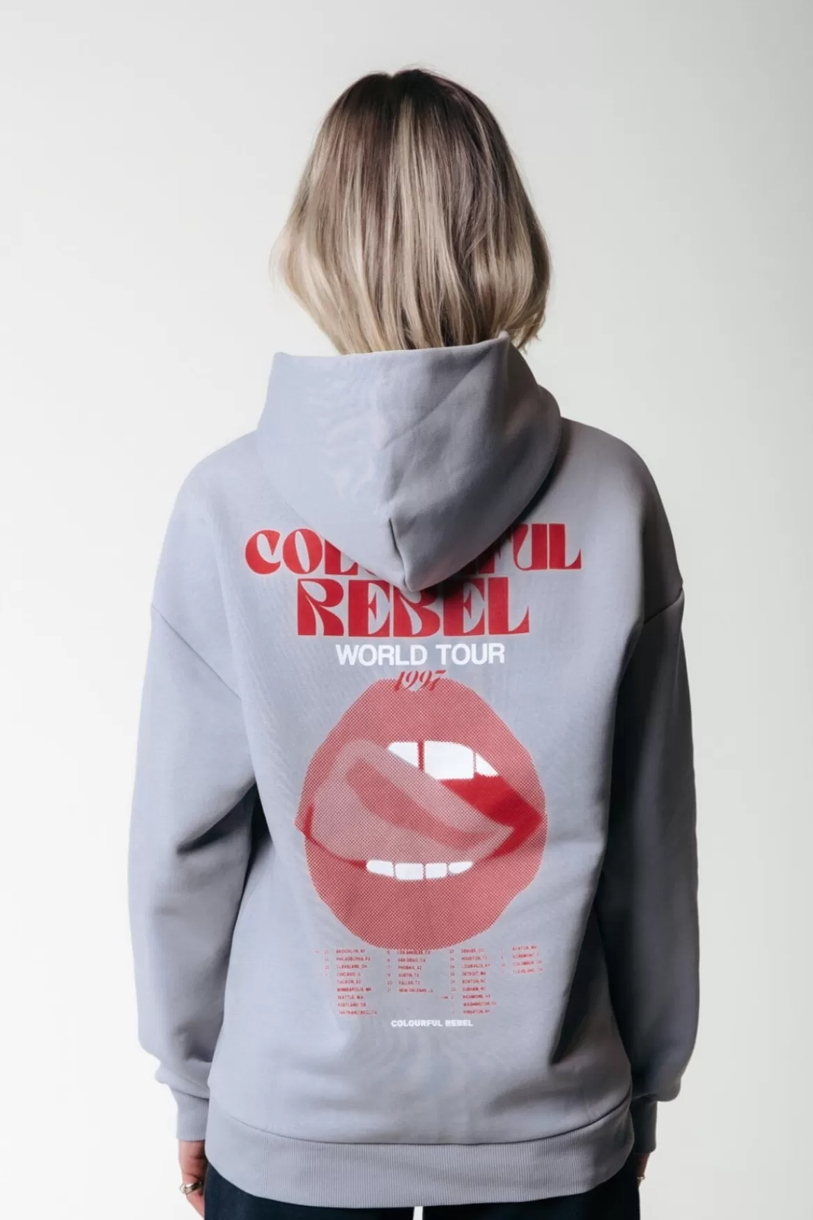 Colourful Rebel World Tour Hoodie | Light grey