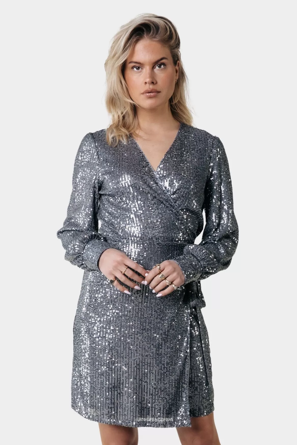 Colourful Rebel Xita Sequins Dress | Silver grey