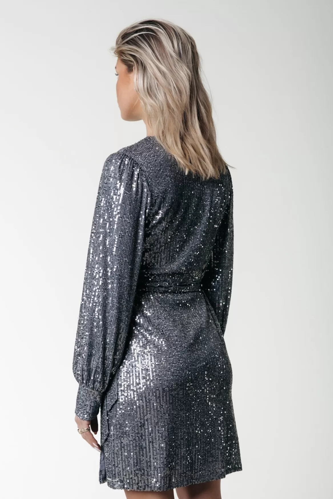 Colourful Rebel Xita Sequins Dress | Silver grey