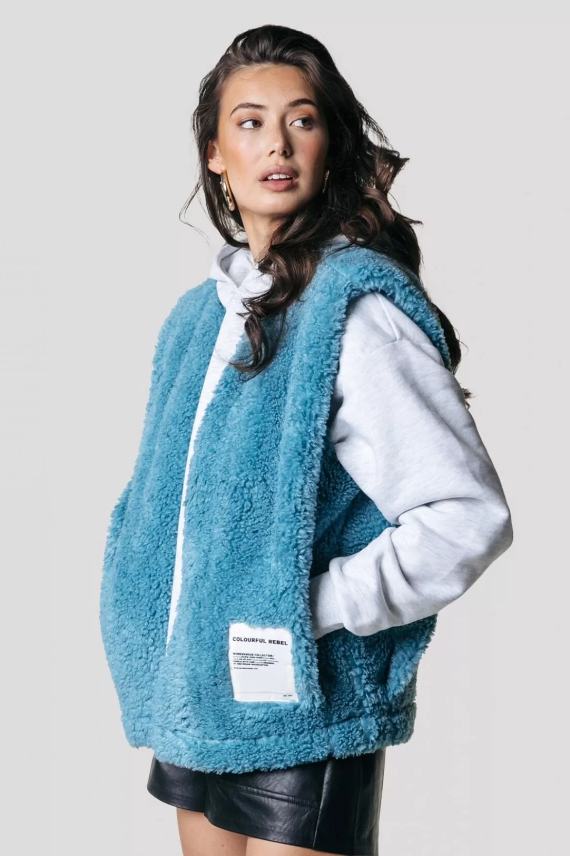 Colourful Rebel Yoni Teddy Gilet | Adriatic Blue
