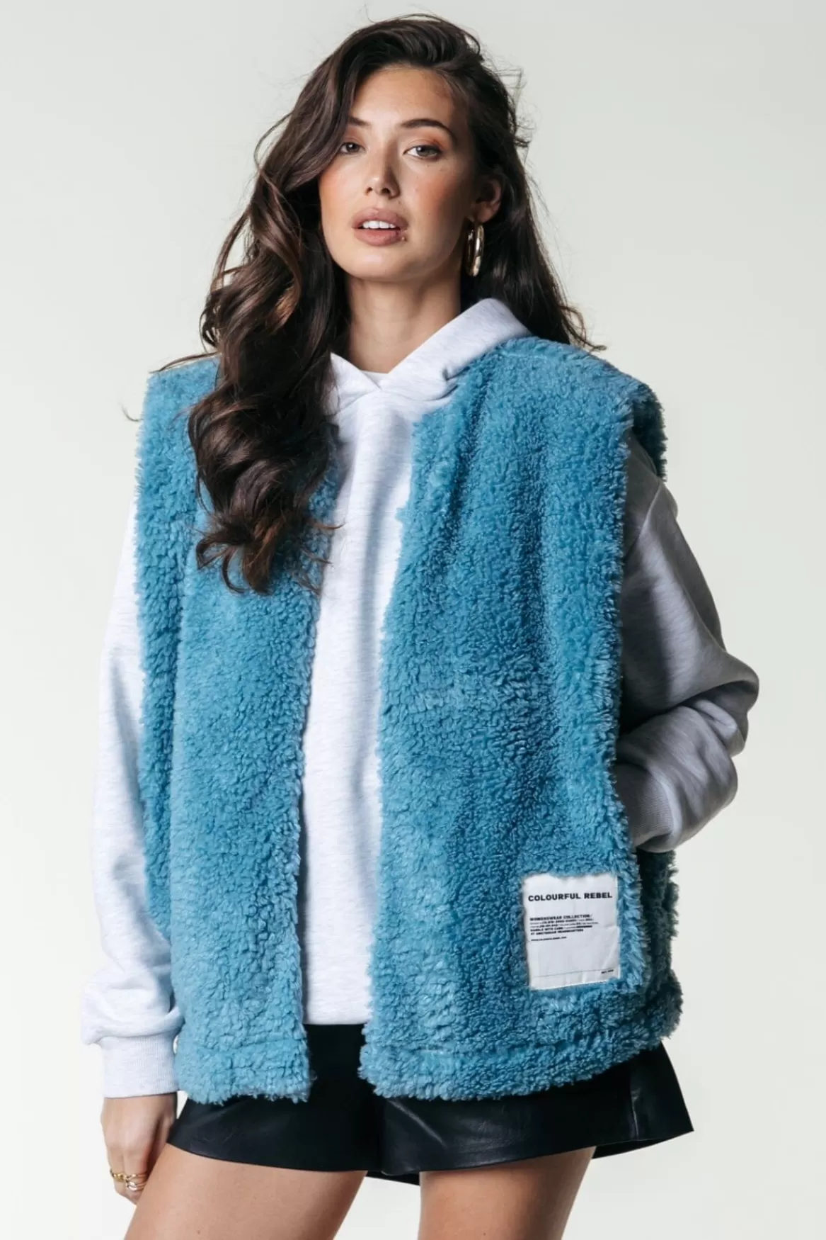 Colourful Rebel Yoni Teddy Gilet | Adriatic Blue